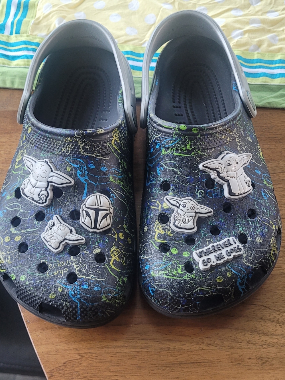 Kids Star Wars-Themed Black and Gray Clog Shoes